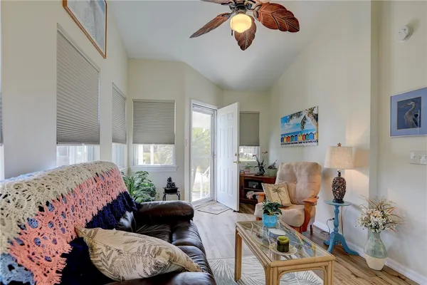 a living room with furniture and a couch