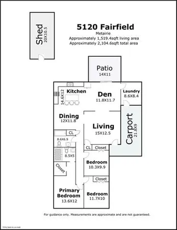 $340,000 | 5120 Fairfield Street, Metairie, LA 70006