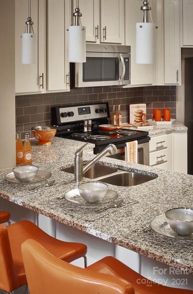 703 Rollerton Road Charlotte, NC 28205 - Photo 23 of 27 a kitchen with stainless steel appliances granite countertop a sink stove and cabinets