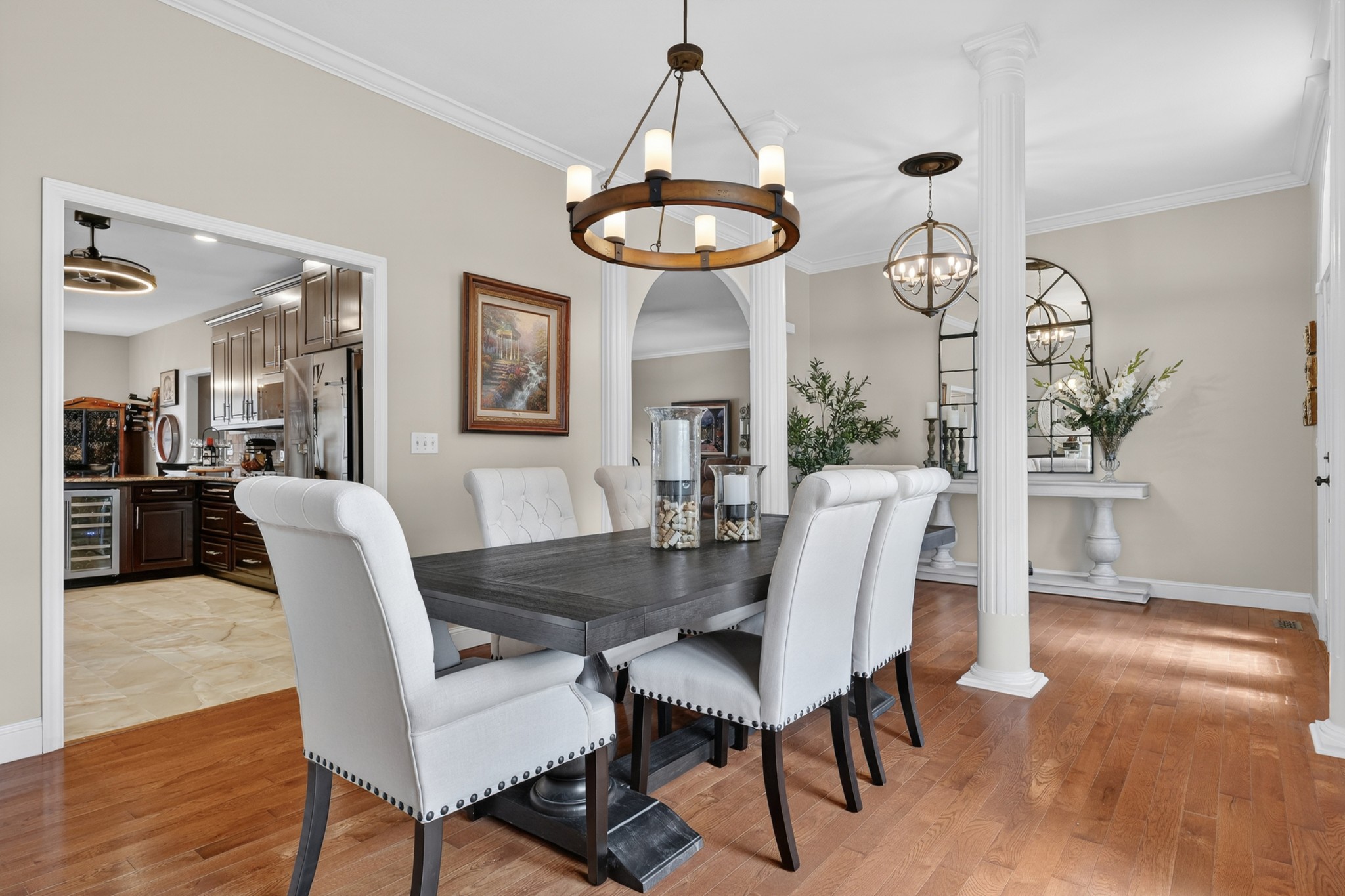 19 Hancock Road Fayetteville, TN 37334 - Photo 15 of 54 a dining room with furniture a chandelier and wooden floor