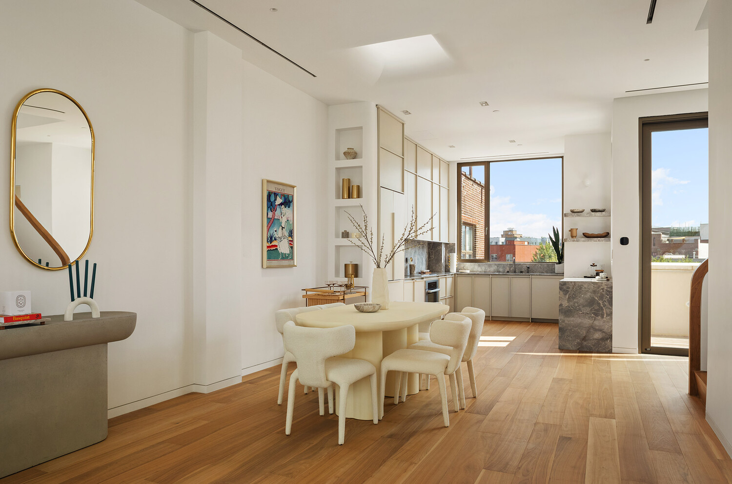 68 Commercial Street, Unit PH Brooklyn, NY 11222 - Photo 3 of 27 a view of a dining room with furniture and wooden floor