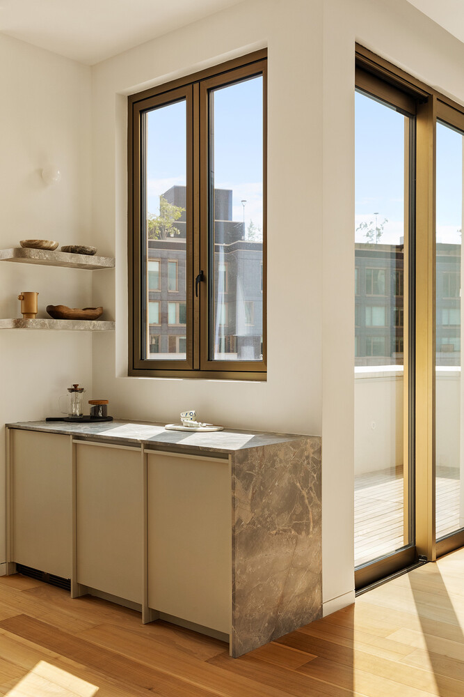 68 Commercial Street, Unit PH Brooklyn, NY 11222 - Photo 7 of 27 a kitchen with stainless steel appliances granite countertop a stove and a cabinets