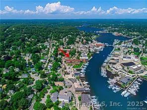 a front view of a house with plants and lake view