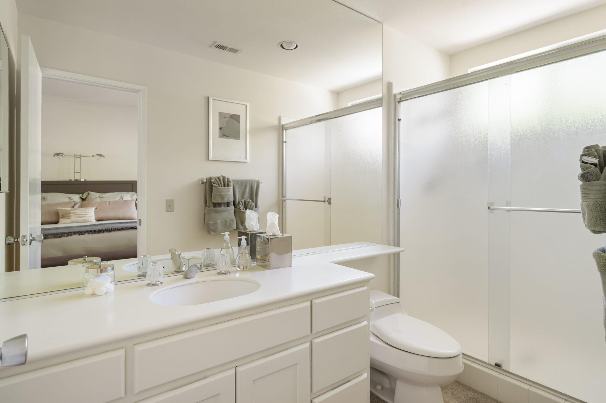57084 Merion La Quinta, CA 92253 - Photo 52 of 56 a bathroom with a sink toilet double vanity and shower