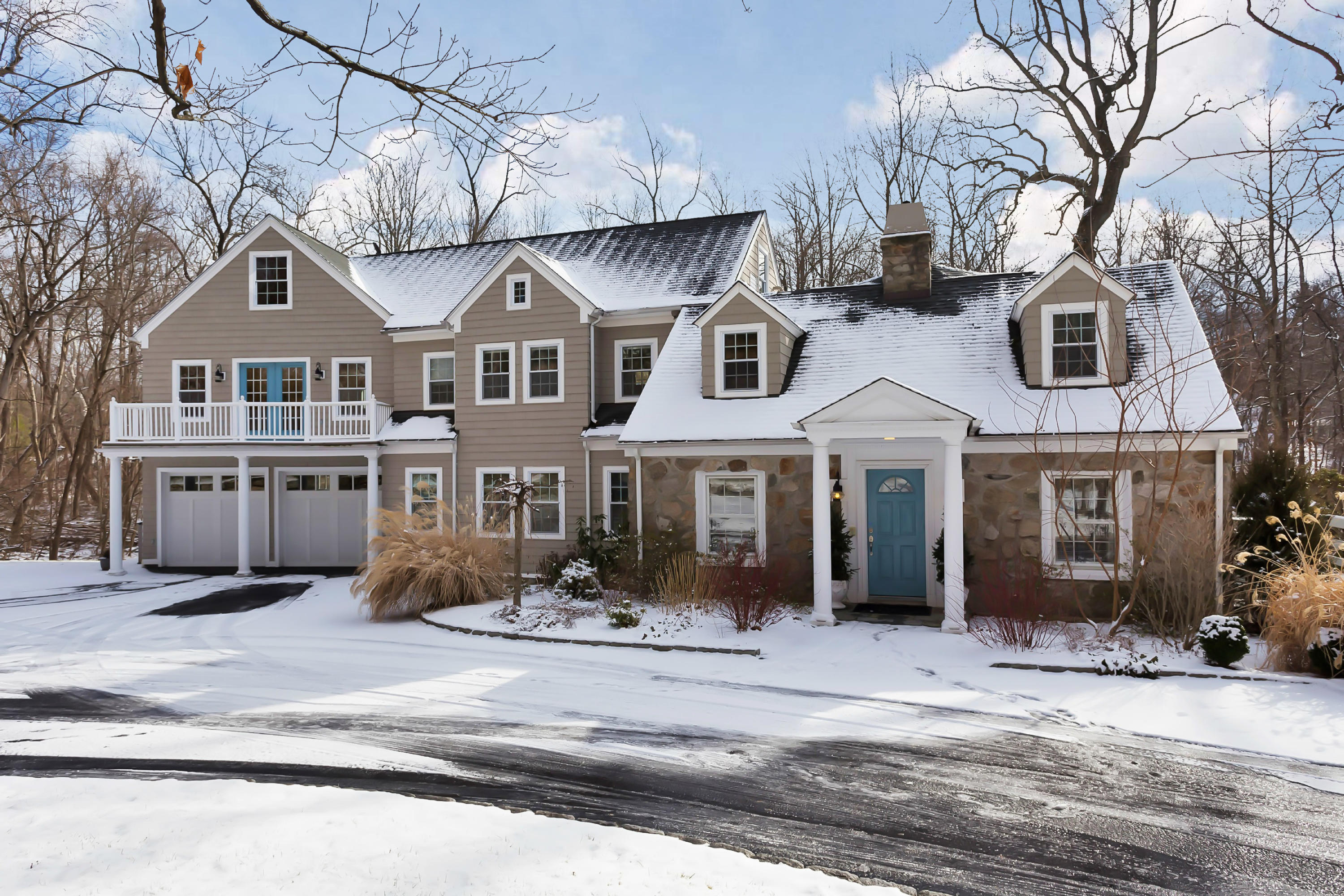 279 Silvermine Road New Canaan, CT 06840 - Photo 1 of 24 a front view of a house with a yard