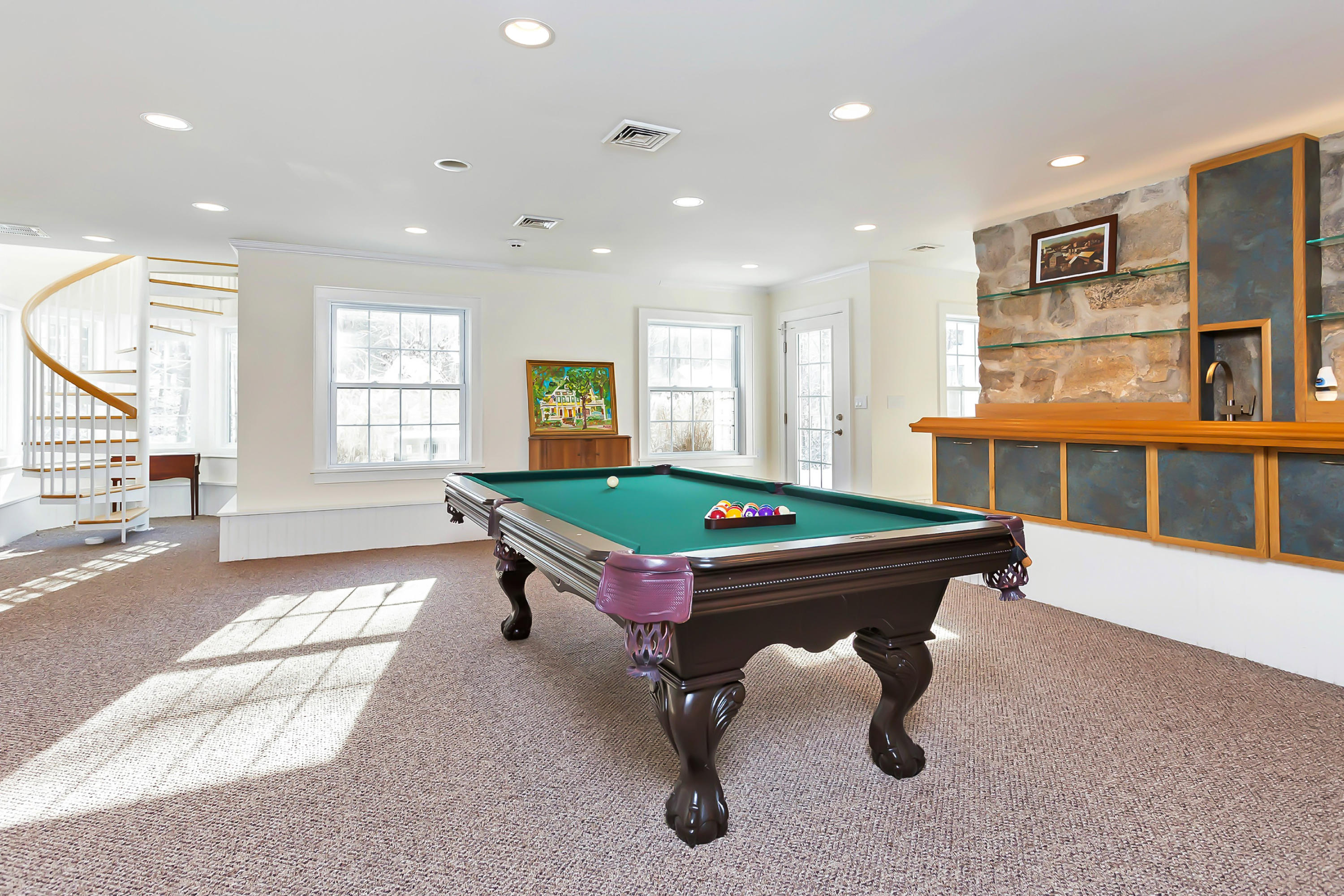 279 Silvermine Road New Canaan, CT 06840 - Photo 21 of 24 a room with pool table and windows