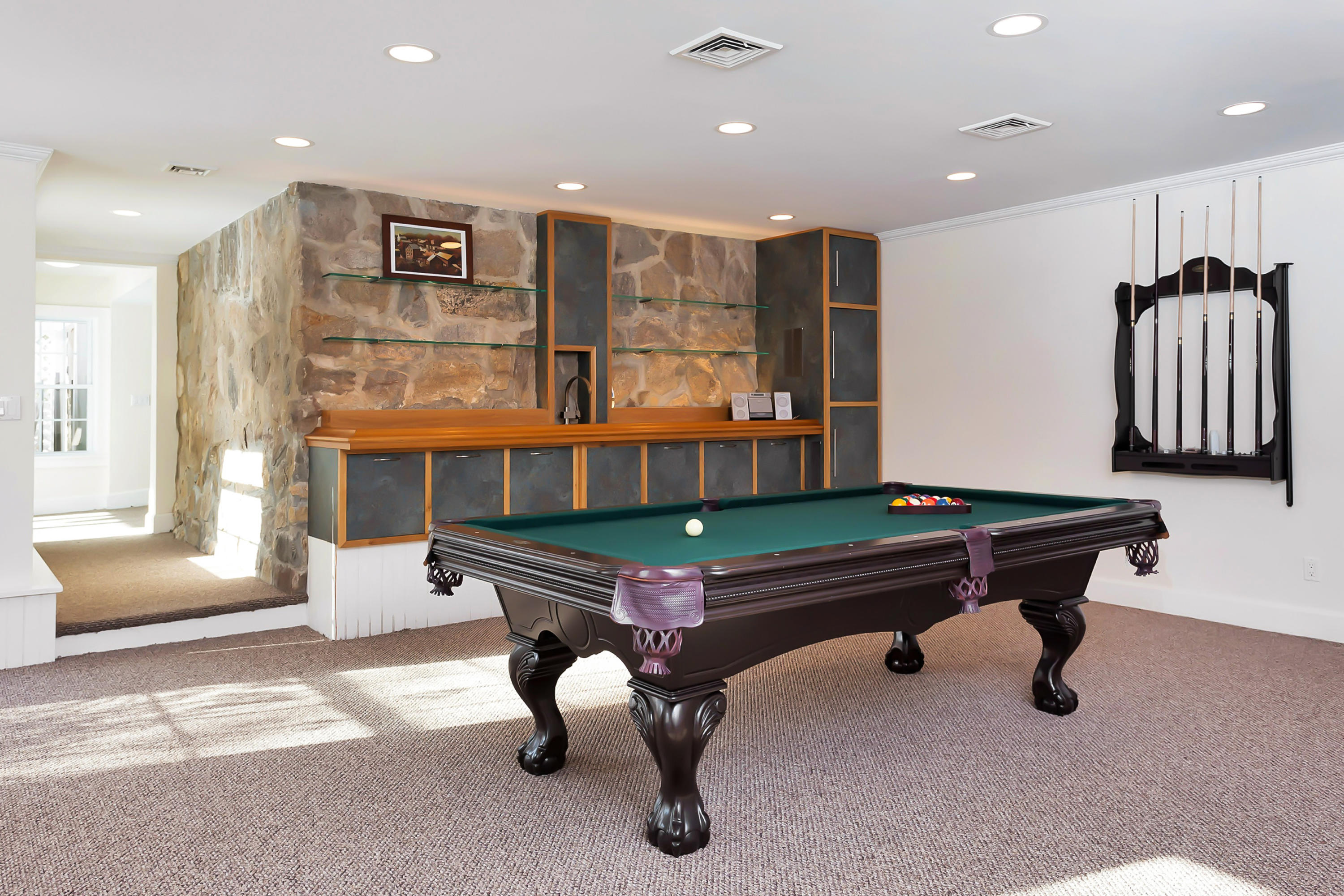 279 Silvermine Road New Canaan, CT 06840 - Photo 22 of 24 a living room with furniture pool table and window