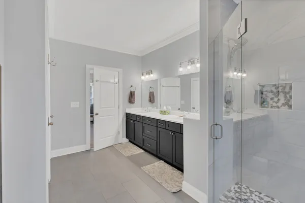 a bathroom with a window