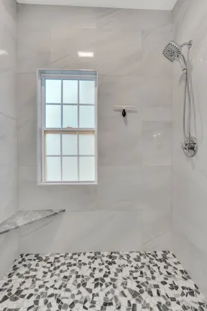 a bathroom with a shower
