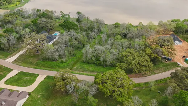 an aerial view of green space