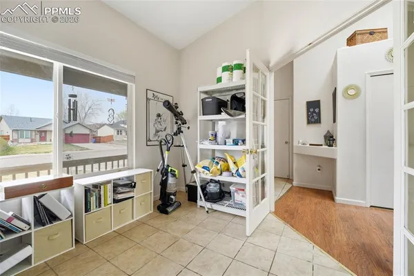 a view of living room with furniture and flat screen tv