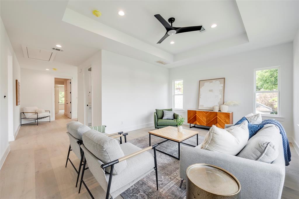 5710 Vanderbilt Avenue Dallas, TX 75206 - Photo 18 of 37 a living room with furniture and a wooden floor