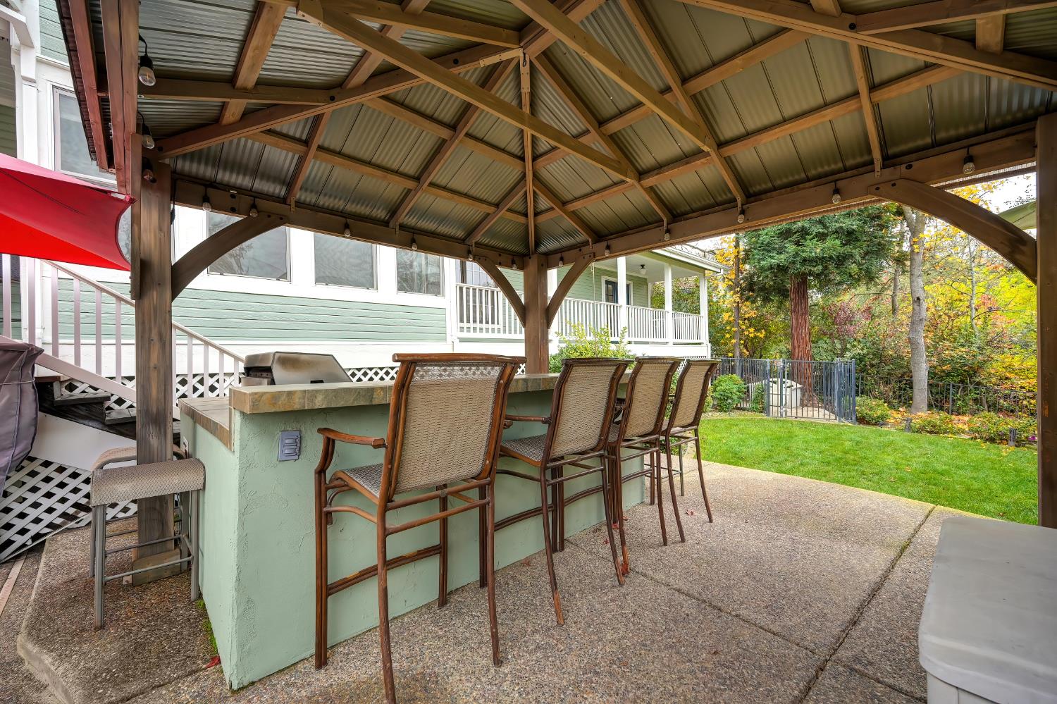 6408 Puerto Drive Rancho Murieta, CA 95683 - Photo 35 of 49 Gazebo covered Bar, BBQ and shaded seating.