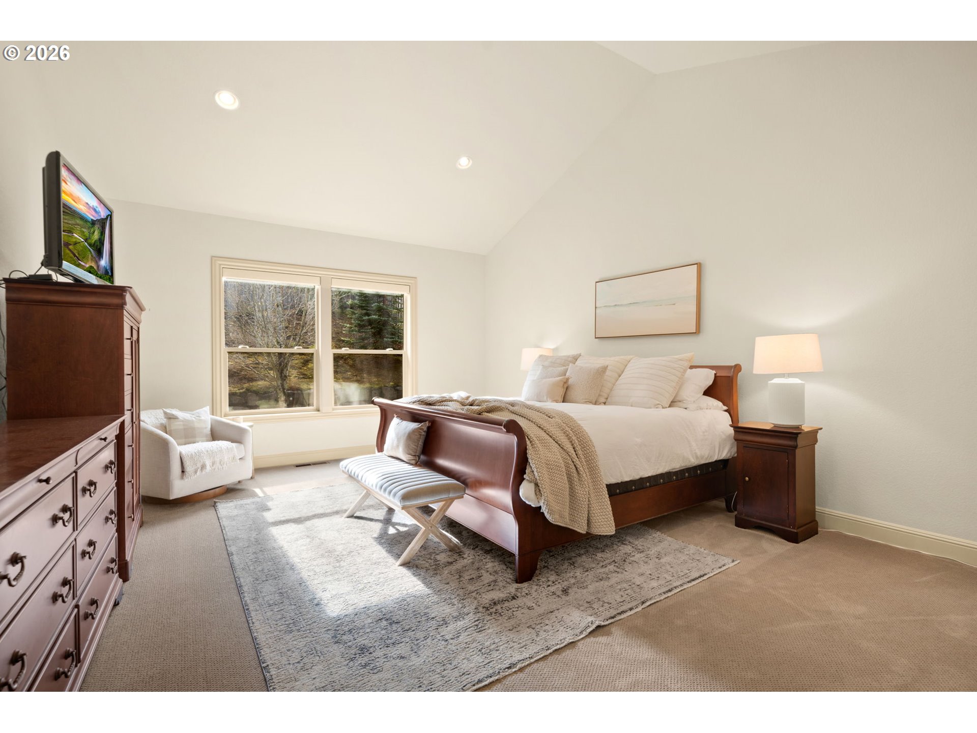 1406 Northwest 44th Avenue Camas, WA 98607 - Photo 21 of 48 a bedroom with bed and a flat screen tv