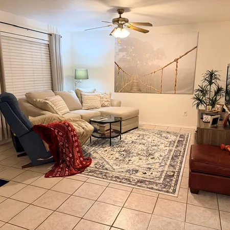 a living room with furniture