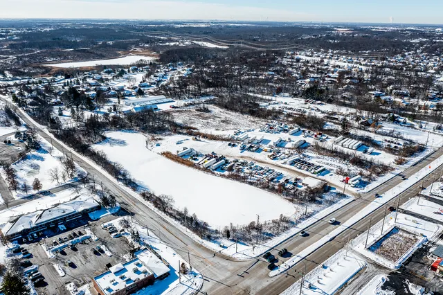 an aerial view of a city