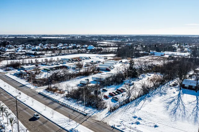 an aerial view of a city