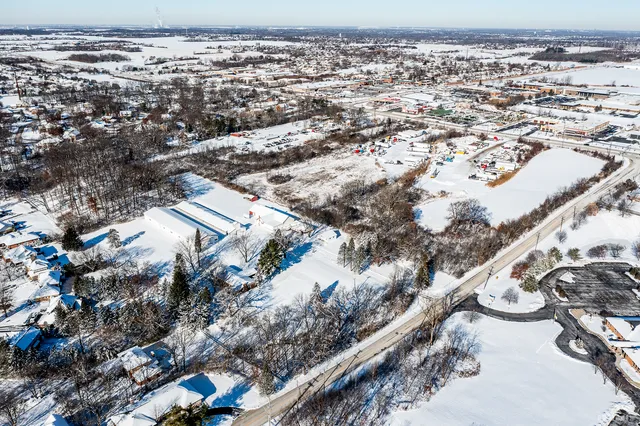 an aerial view of multiple house