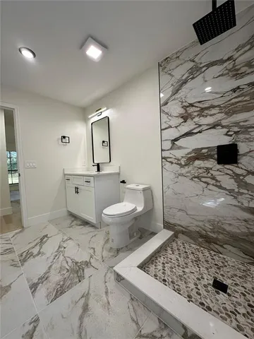 a view of a room with racks on the wall