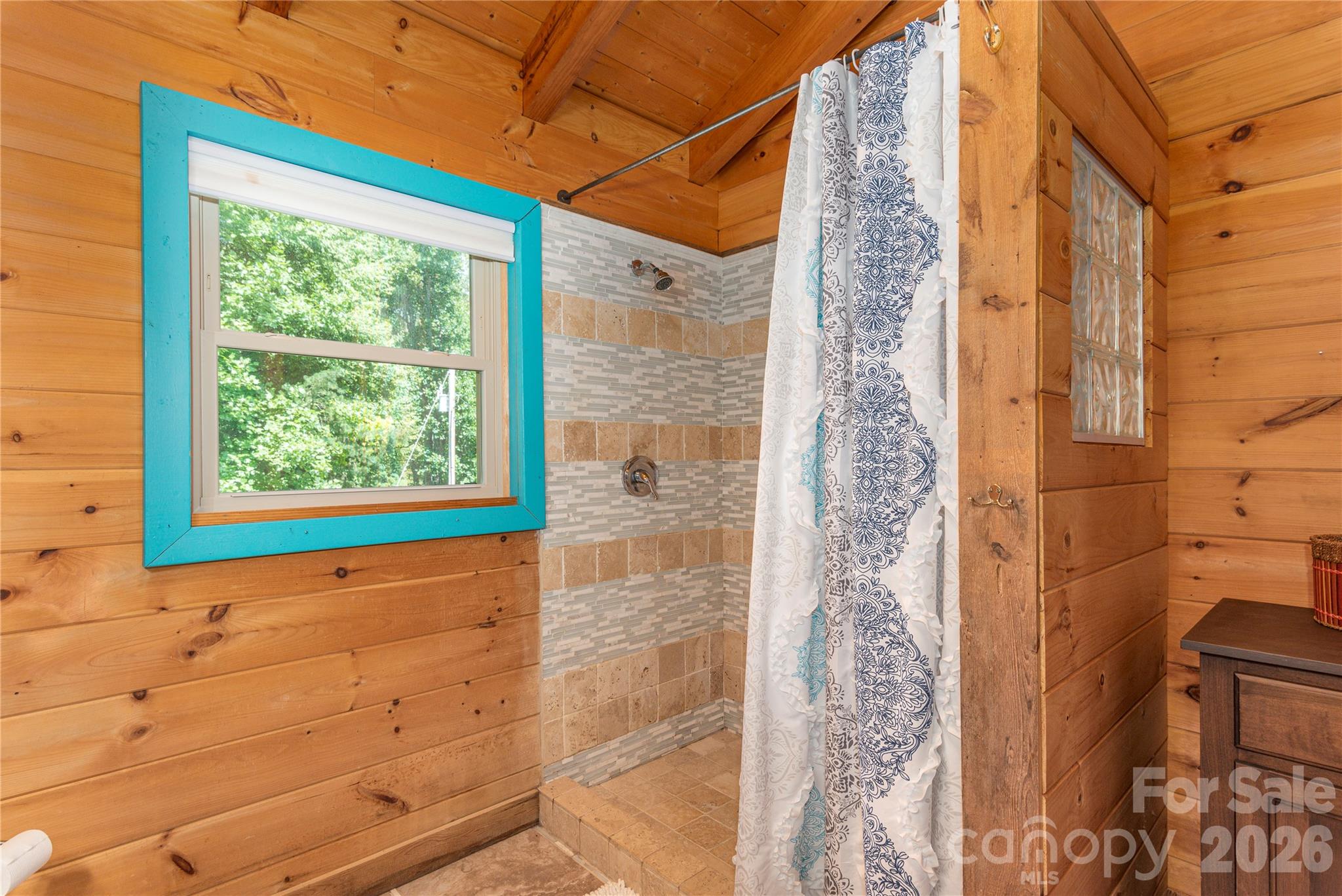 40 Shook Cove Road Leicester, NC 28748 - Photo 35 of 48 a bathroom with a window and a shower