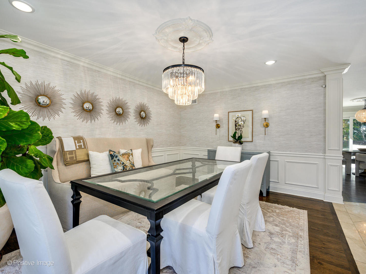 1026 Elmdale Road Glenview, IL 60025 - Photo 3 of 38 a view of a dining room with furniture and chandelier