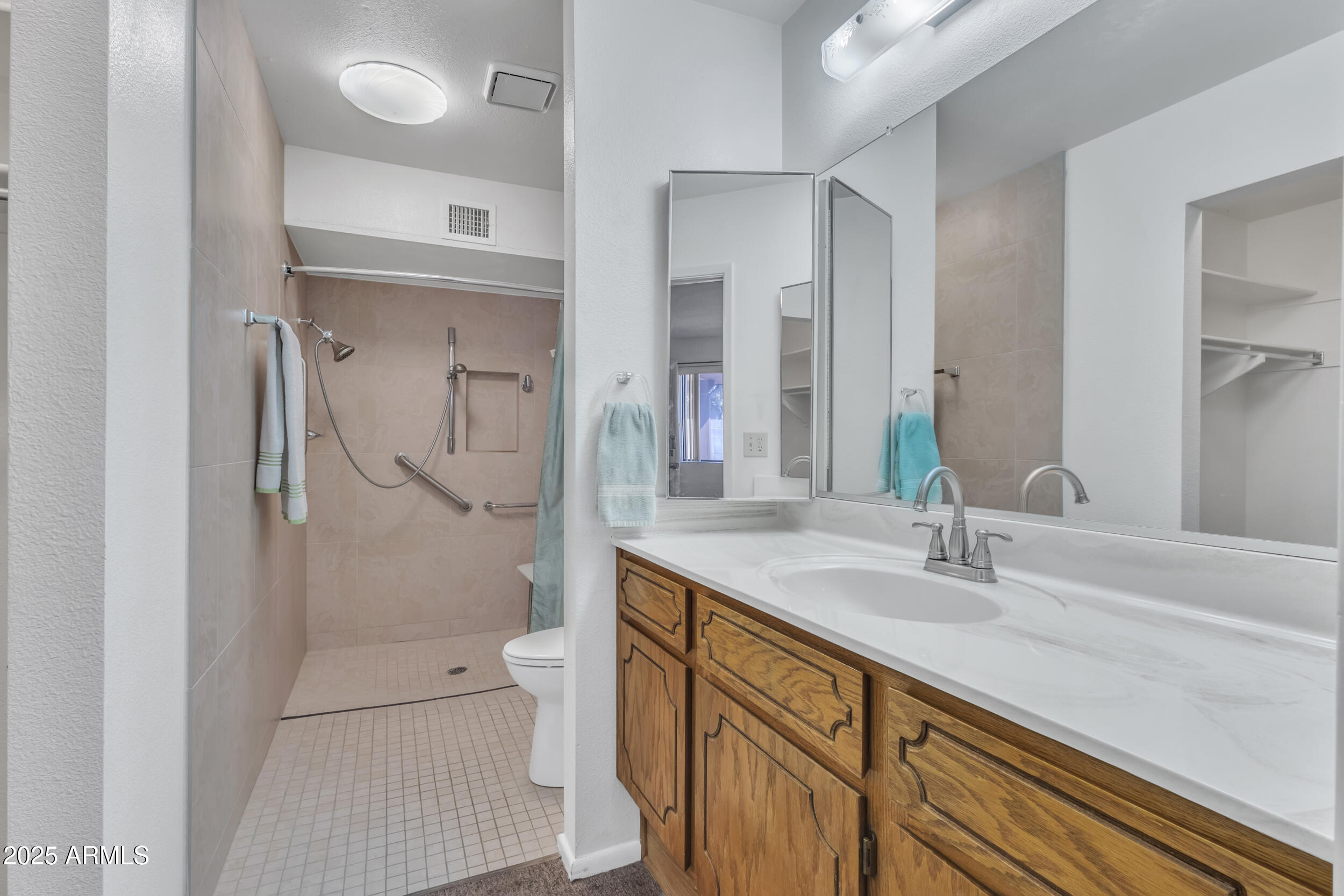 520 South Greenfield Road, Unit 13 Mesa, AZ 85206 - Photo 23 of 44 a bathroom with a sink a toilet and shower