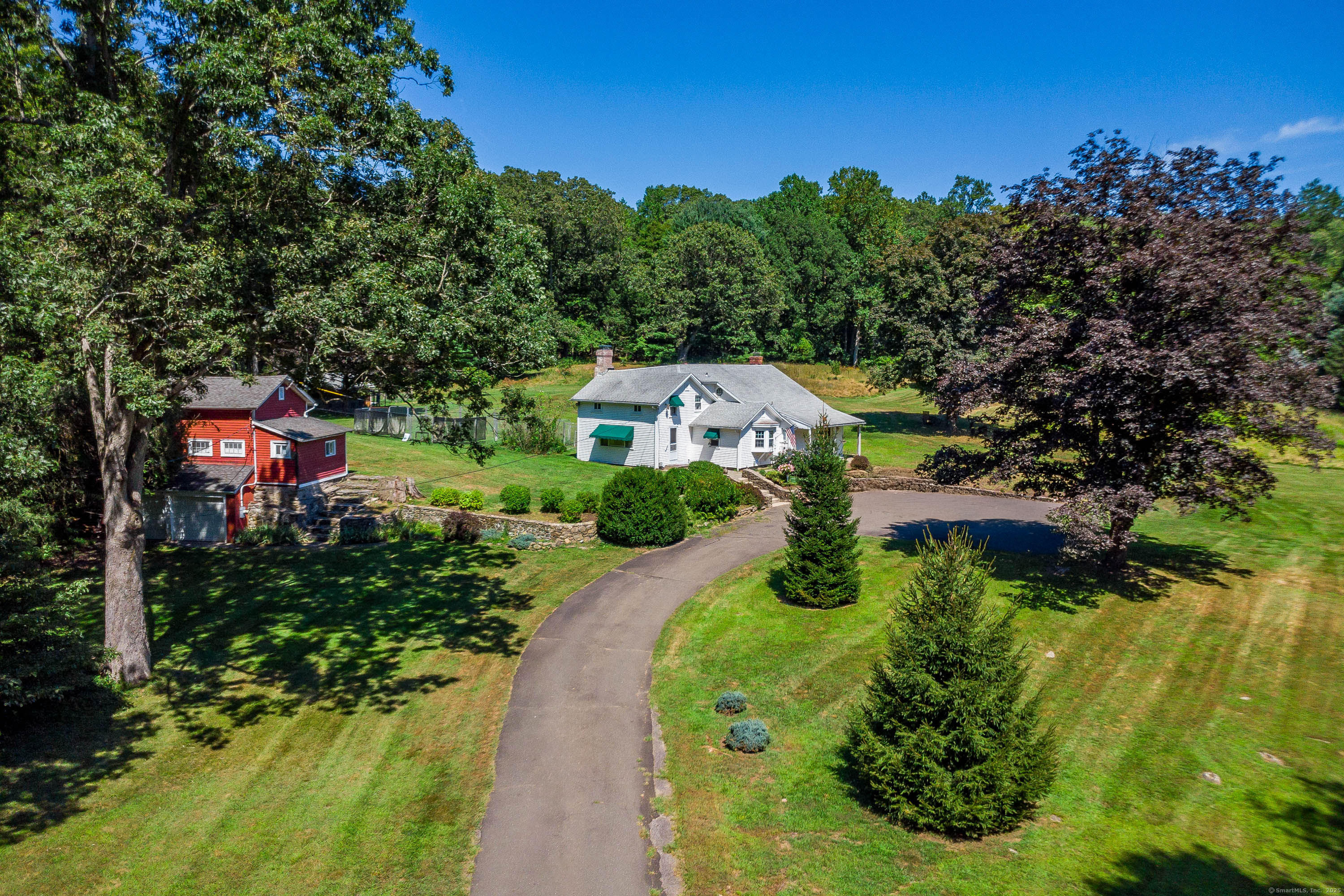 a aerial view of a house