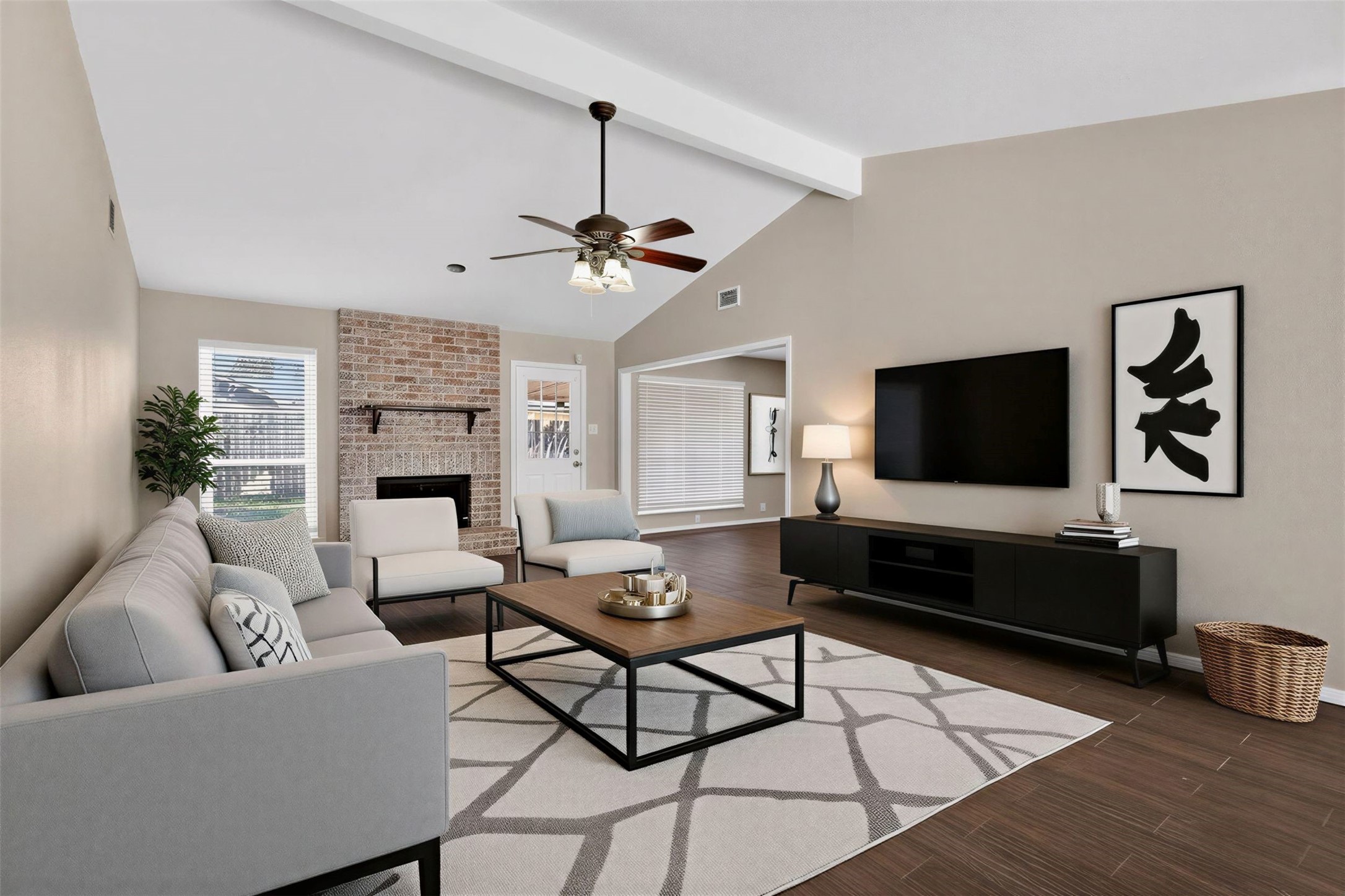 3027 Windmill Street Sugar Land, TX 77479 - Photo 7 of 36 a living room with furniture and a flat screen tv