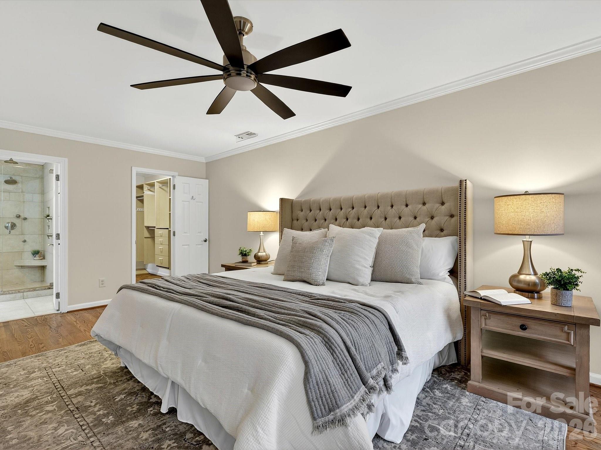 6344 Dovefield Road Charlotte, NC 28277 - Photo 25 of 46 a bedroom with bed and a night stand
