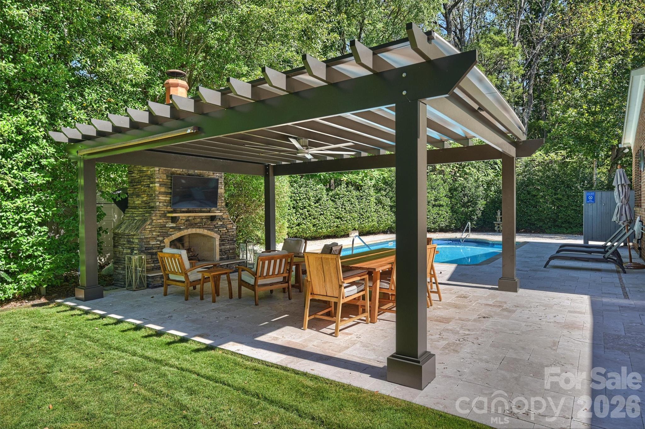 6344 Dovefield Road Charlotte, NC 28277 - Photo 35 of 46 a view of outdoor space yard deck patio and outdoor kitchen