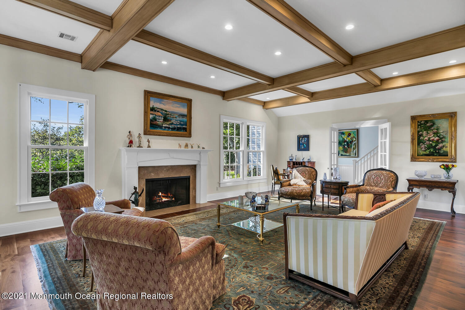 299 Cooper Road Middletown, NJ 07701 - Photo 4 of 27 a living room with furniture and a fireplace