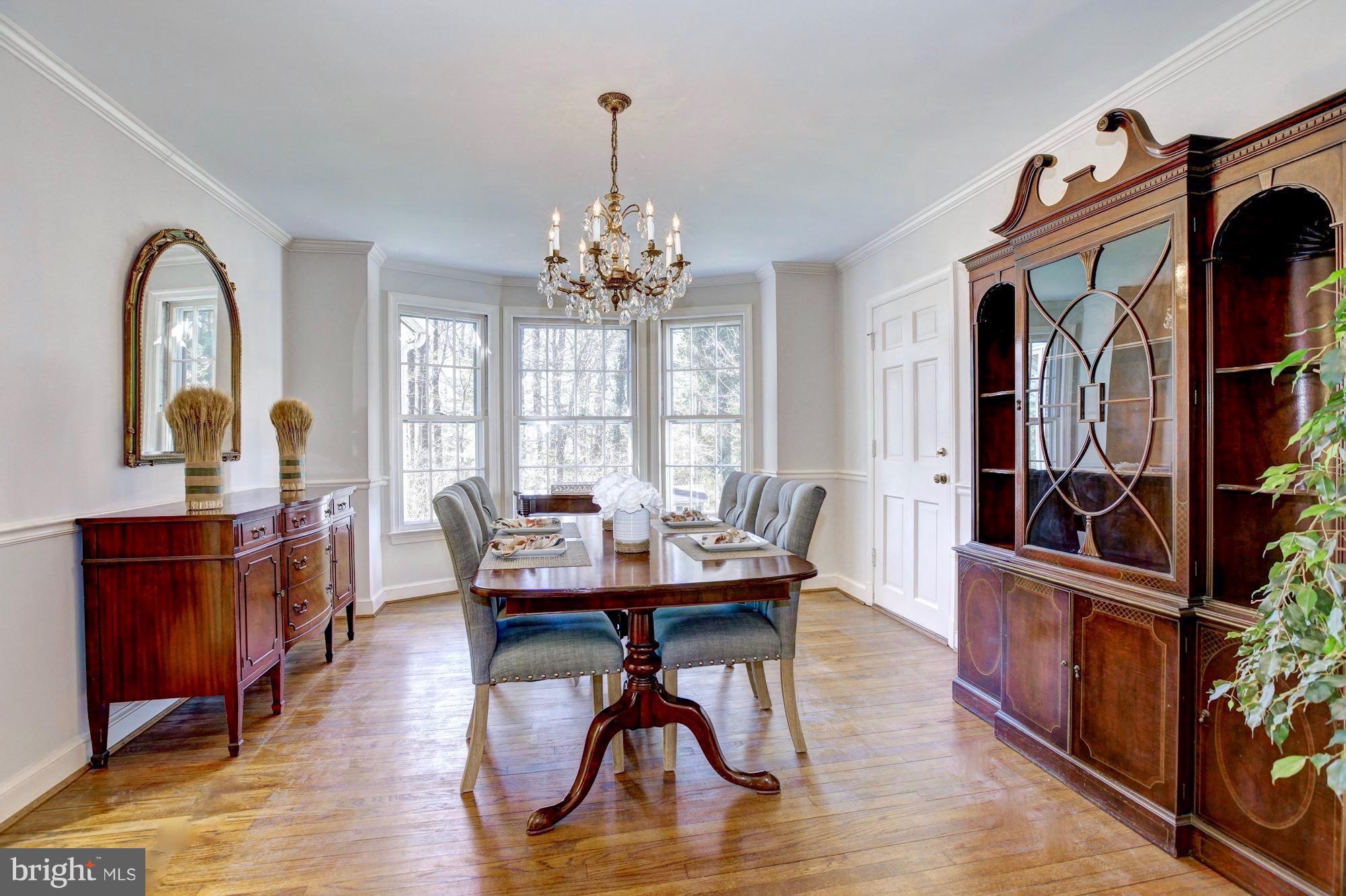 9904 Old Spring Road Kensington, MD 20895 - Photo 7 of 29 Dining room with bay window overlooking gardens.