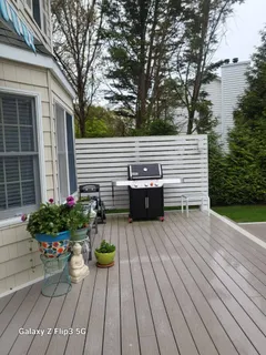 a view of deck with seating space