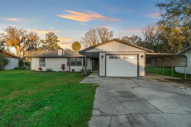 an aerial view of green landscape with trees houses and mountain view