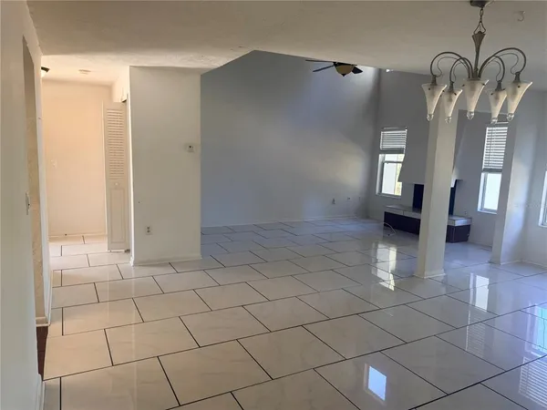 a view of a livingroom with a window