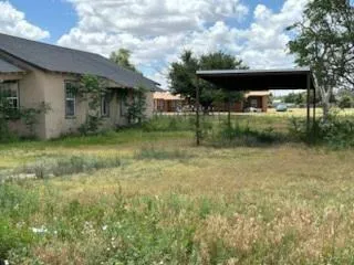 a view of a garden with a bench