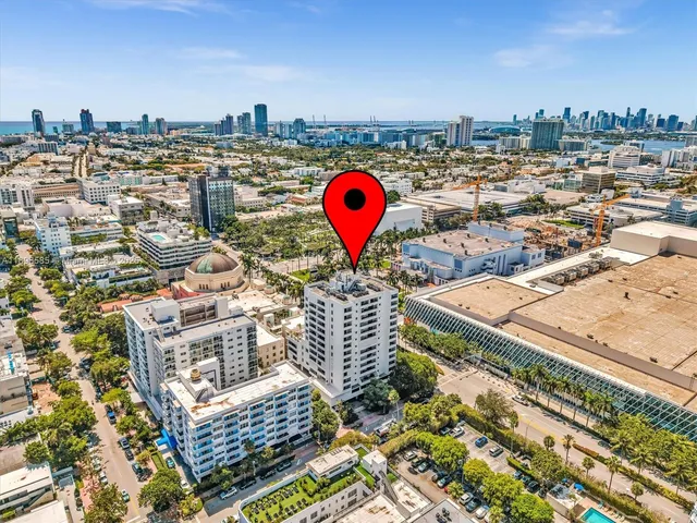 a city view with tall buildings
