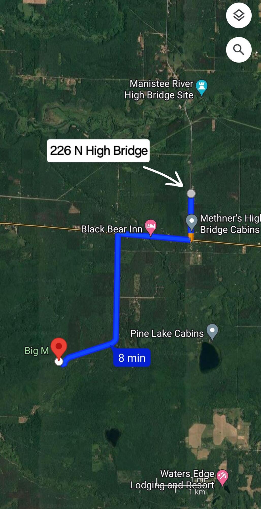 226 North High Bridge Road Wellston, MI 49689 - Photo 40 of 40 6 Miles to Big M_Google_Maps