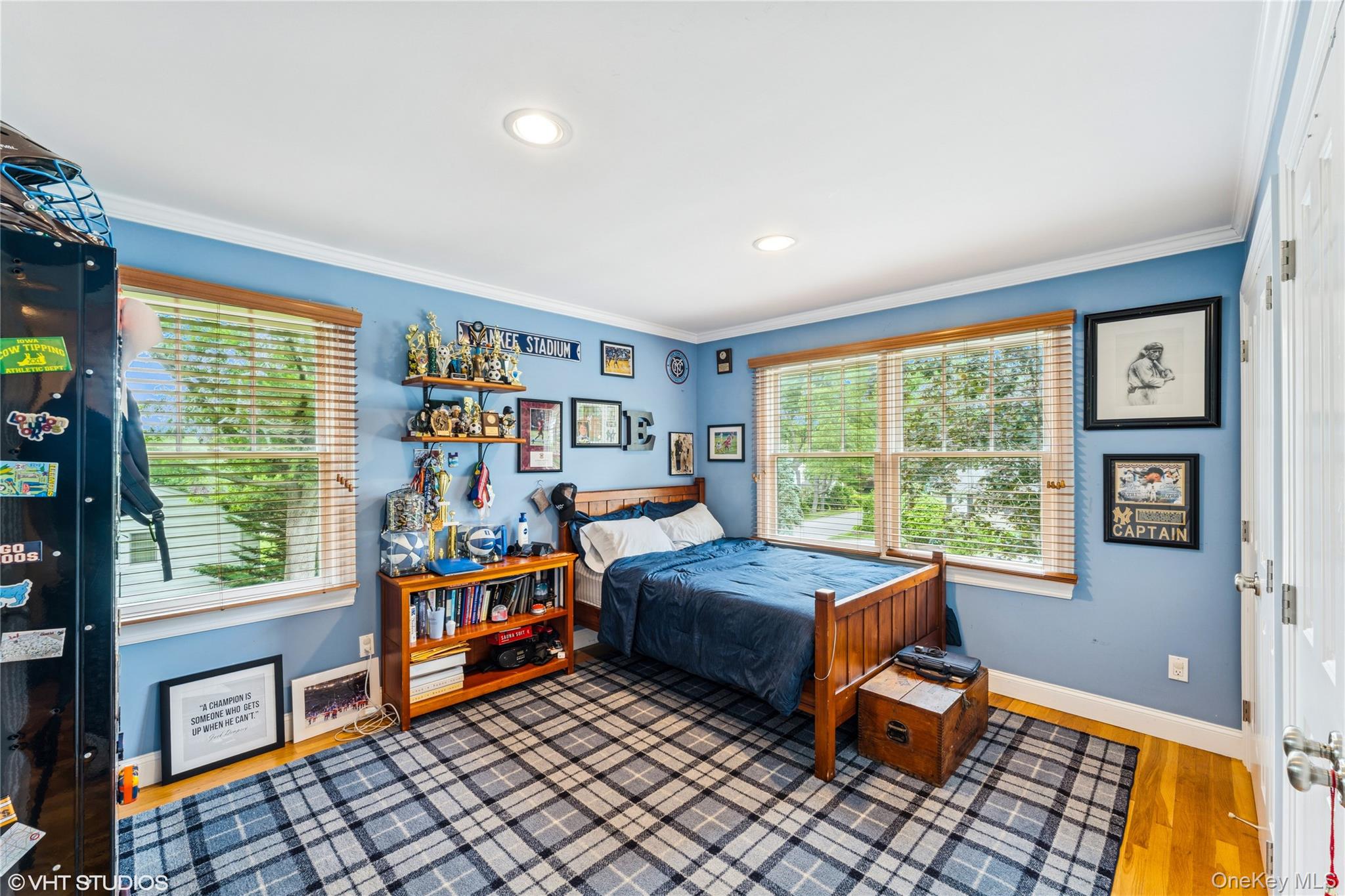 15 Flamingo Road East Hills, NY 11576 - Photo 25 of 41 Bedroom with crown molding, wood floors, and recessed lighting