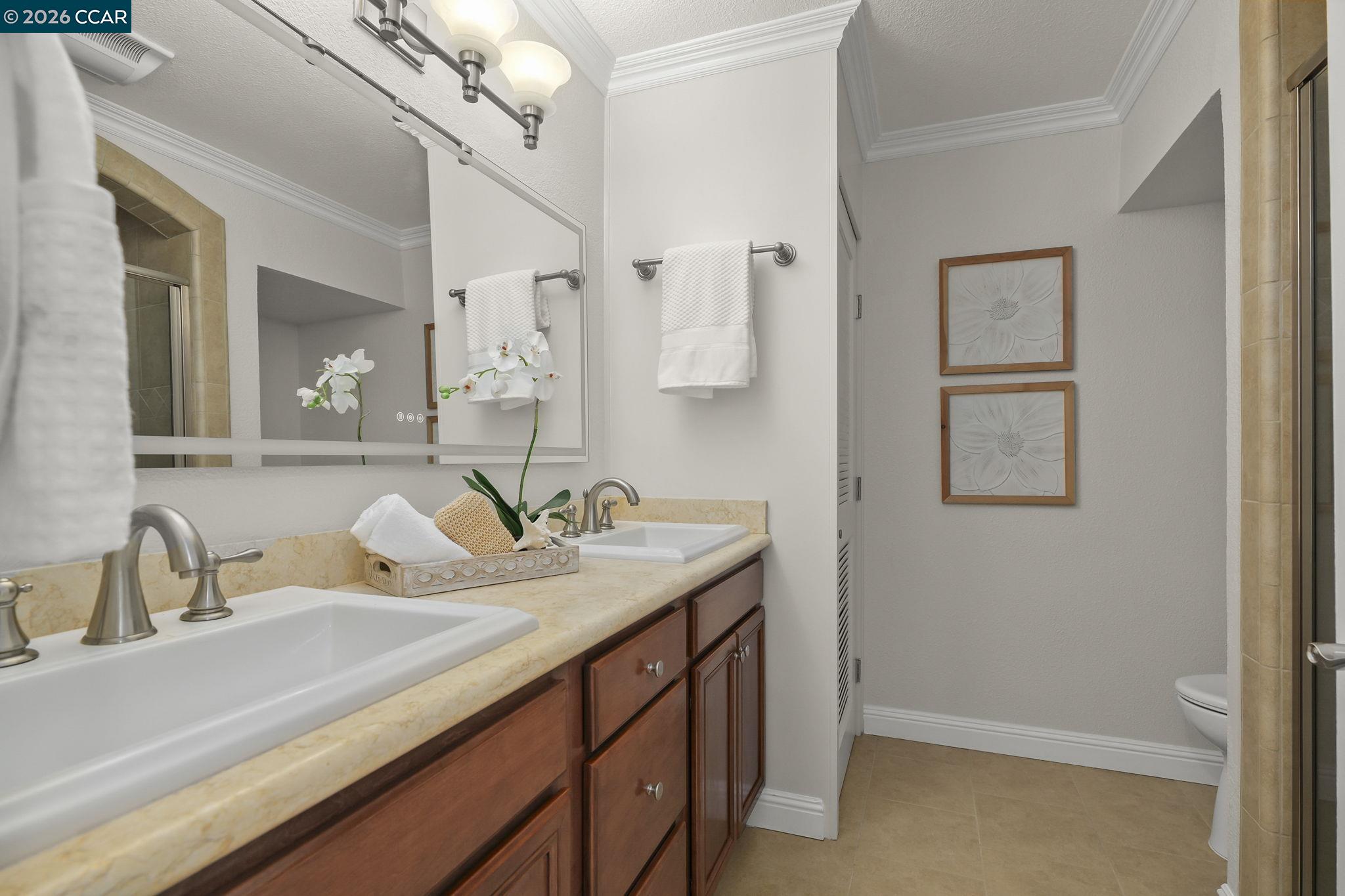 2057 Golden Rain Road, Unit 4 Walnut Creek, CA 94595 - Photo 17 of 20 a bathroom with a sink and mirror