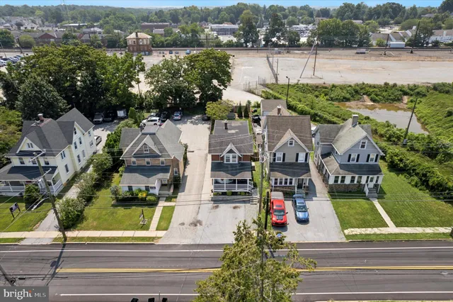 an aerial view of residential house with outdoor space