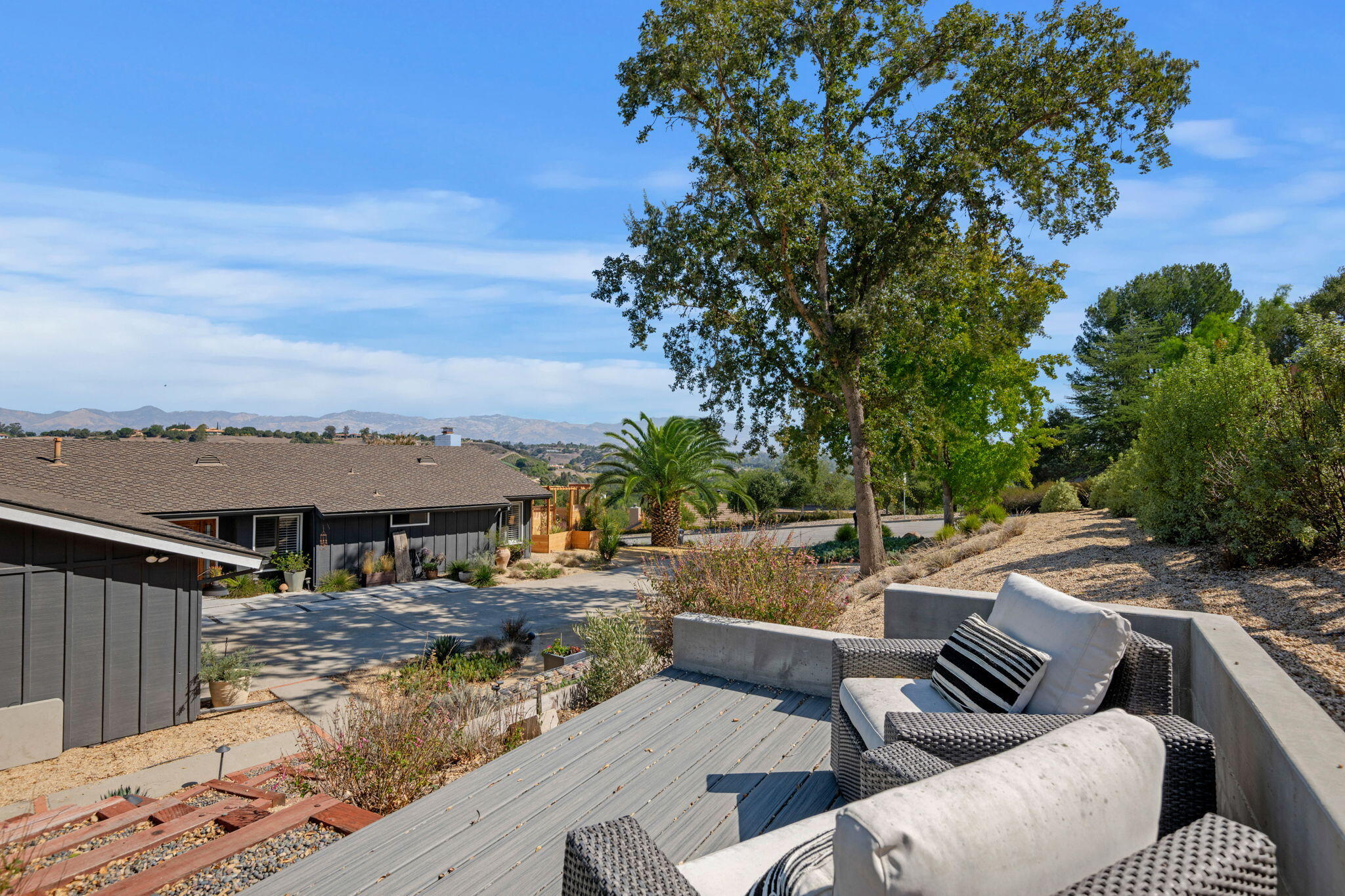 793 Alisal Road Solvang, CA 93463 - Photo 36 of 44 a view of a terrace with couches and sky view