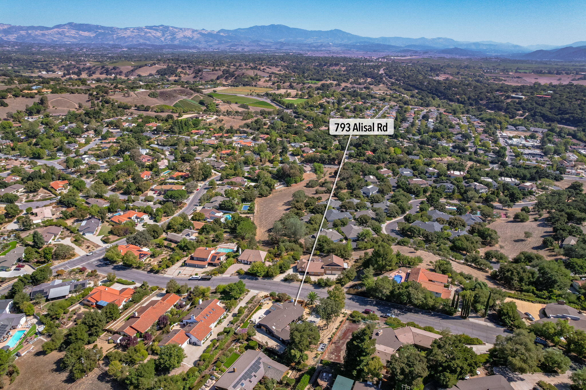 793 Alisal Road Solvang, CA 93463 - Photo 43 of 44 an aerial view of residential house and sandy dunes