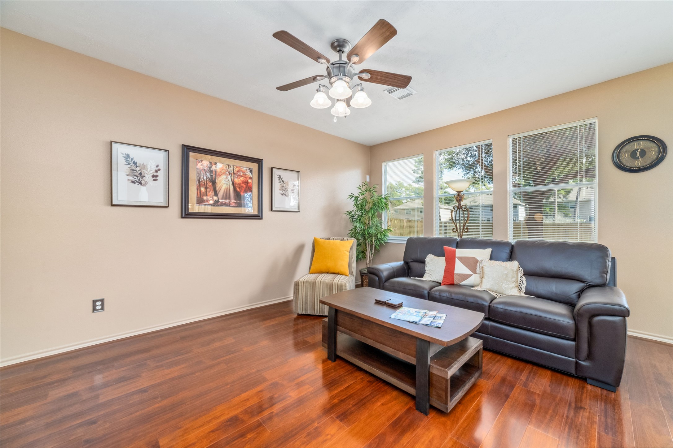 203 West Stedhill Loop Conroe, TX 77384 - Photo 7 of 45 a living room with furniture and wooden floor
