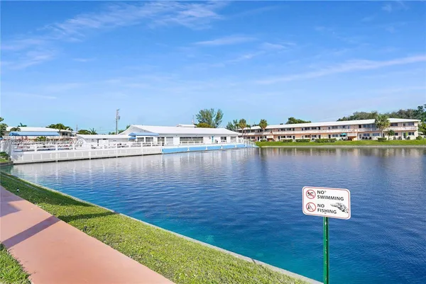 a view of a lake with houses