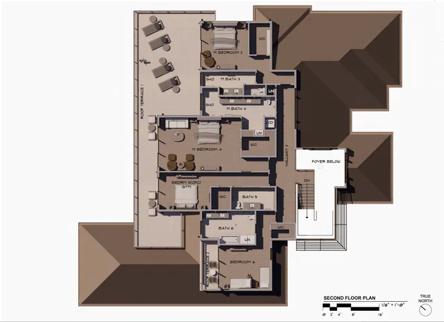 a view of a dining room with furniture a chandelier and wooden floor