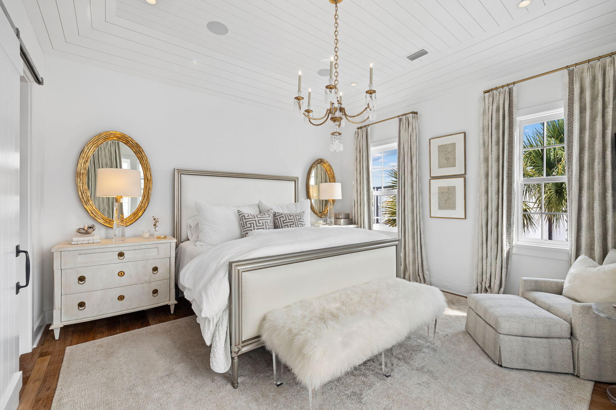 46 Nonesuch Way Inlet Beach, FL 32461 - Photo 18 of 53 a bedroom with a bed chandelier and window