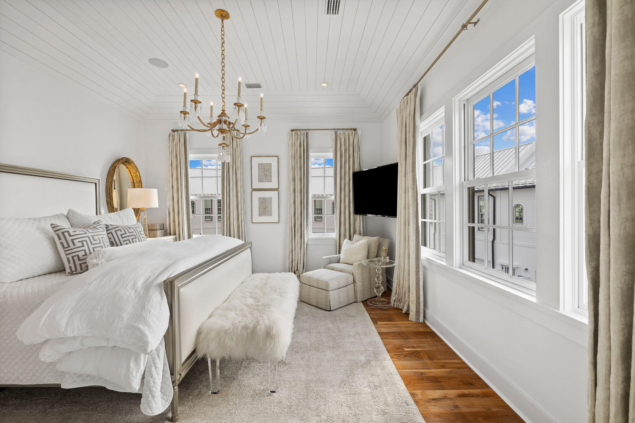 46 Nonesuch Way Inlet Beach, FL 32461 - Photo 19 of 53 a living room with furniture and a chandelier