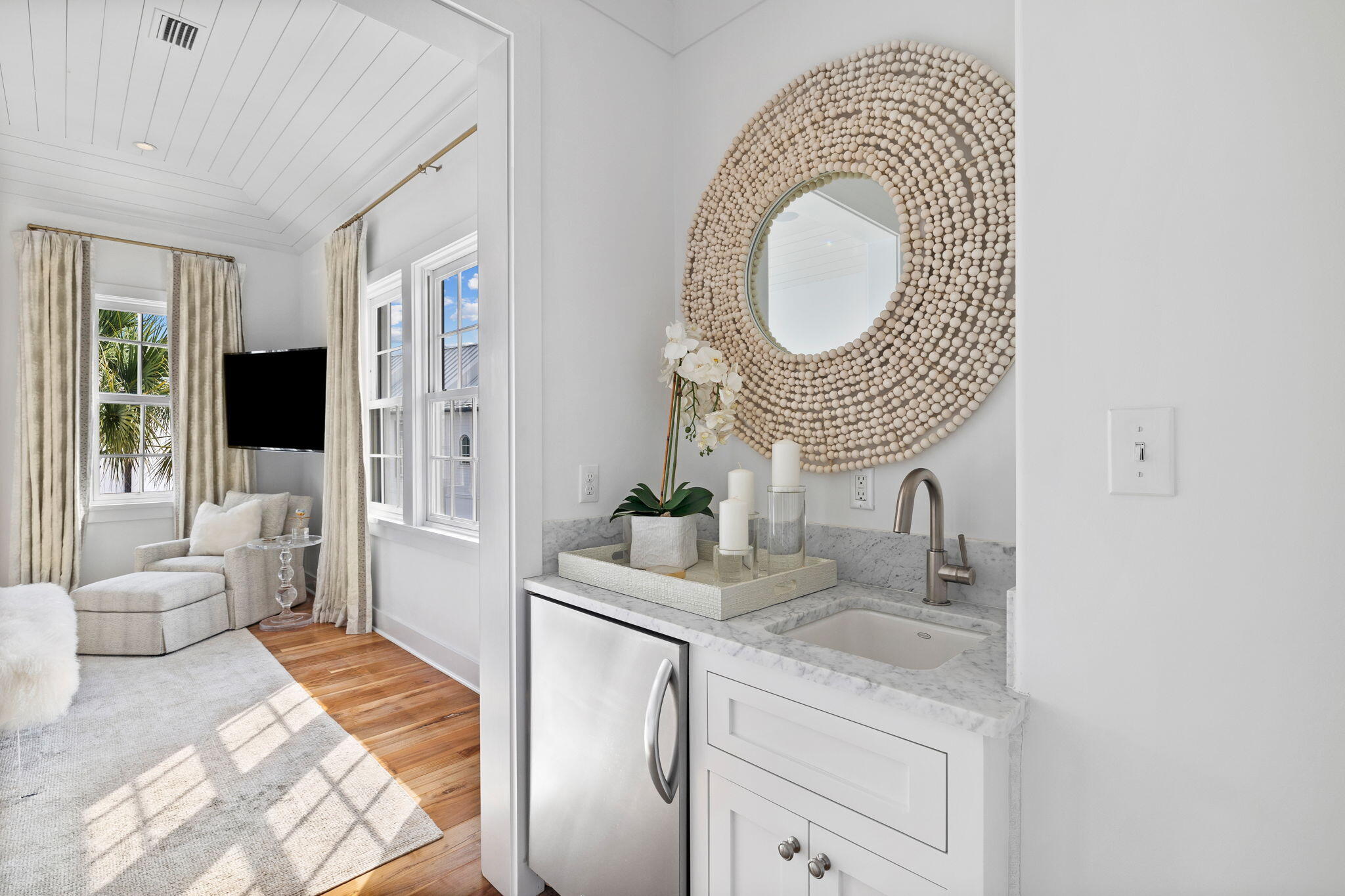 46 Nonesuch Way Inlet Beach, FL 32461 - Photo 20 of 53 a bathroom with a granite countertop double vanity sink and a mirror