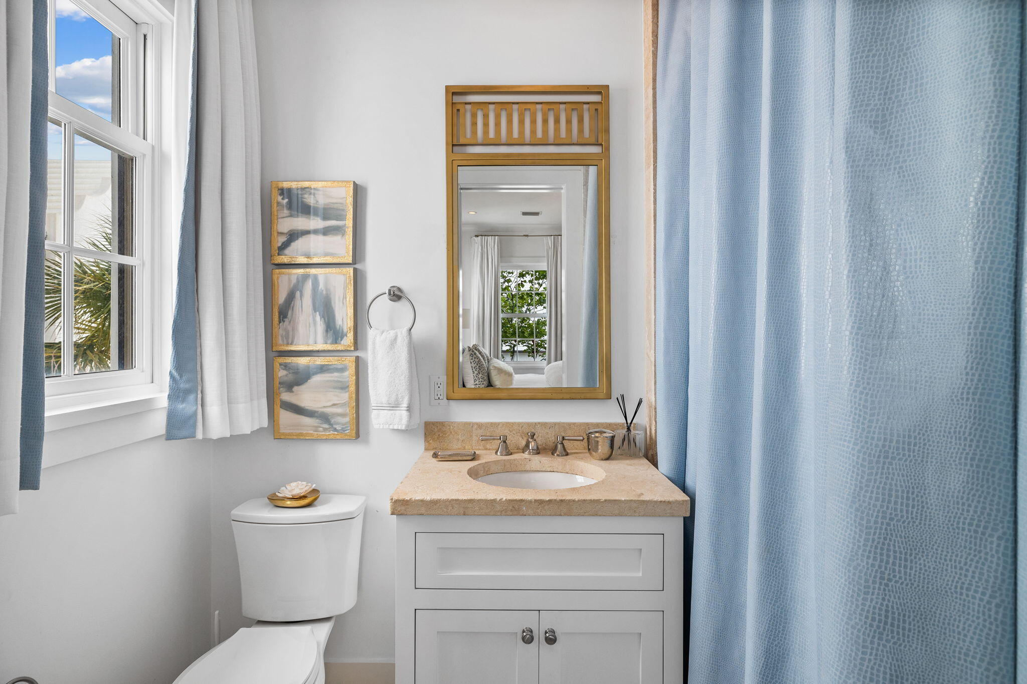 46 Nonesuch Way Inlet Beach, FL 32461 - Photo 24 of 53 a bathroom with a granite countertop sink toilet and shower